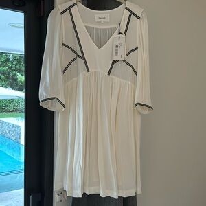 ba&sh Mini Embroidered Babydoll White Chic Boho Dress Size XS - BNWT